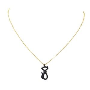 Kate Spade Pavé Cat Pendant Necklace, Black